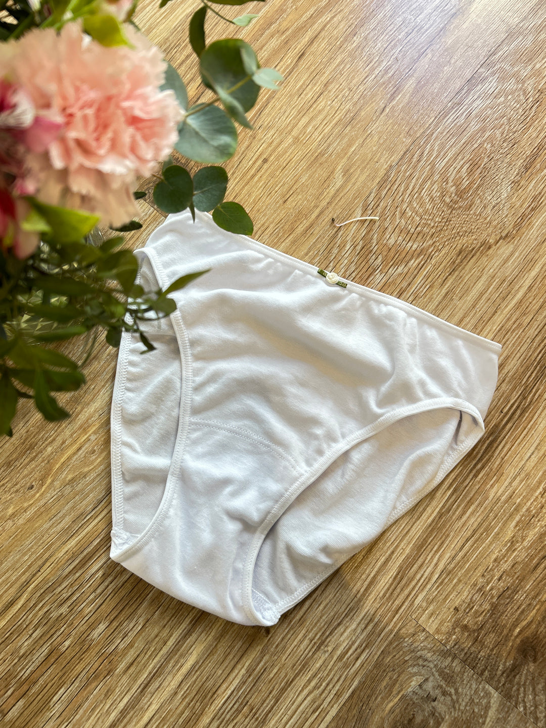 Slip blanc coton noeud