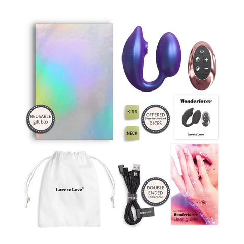 Stimulateur clitoridien et vaginal WONDERLOVER - IRIDESCENT NIGHT