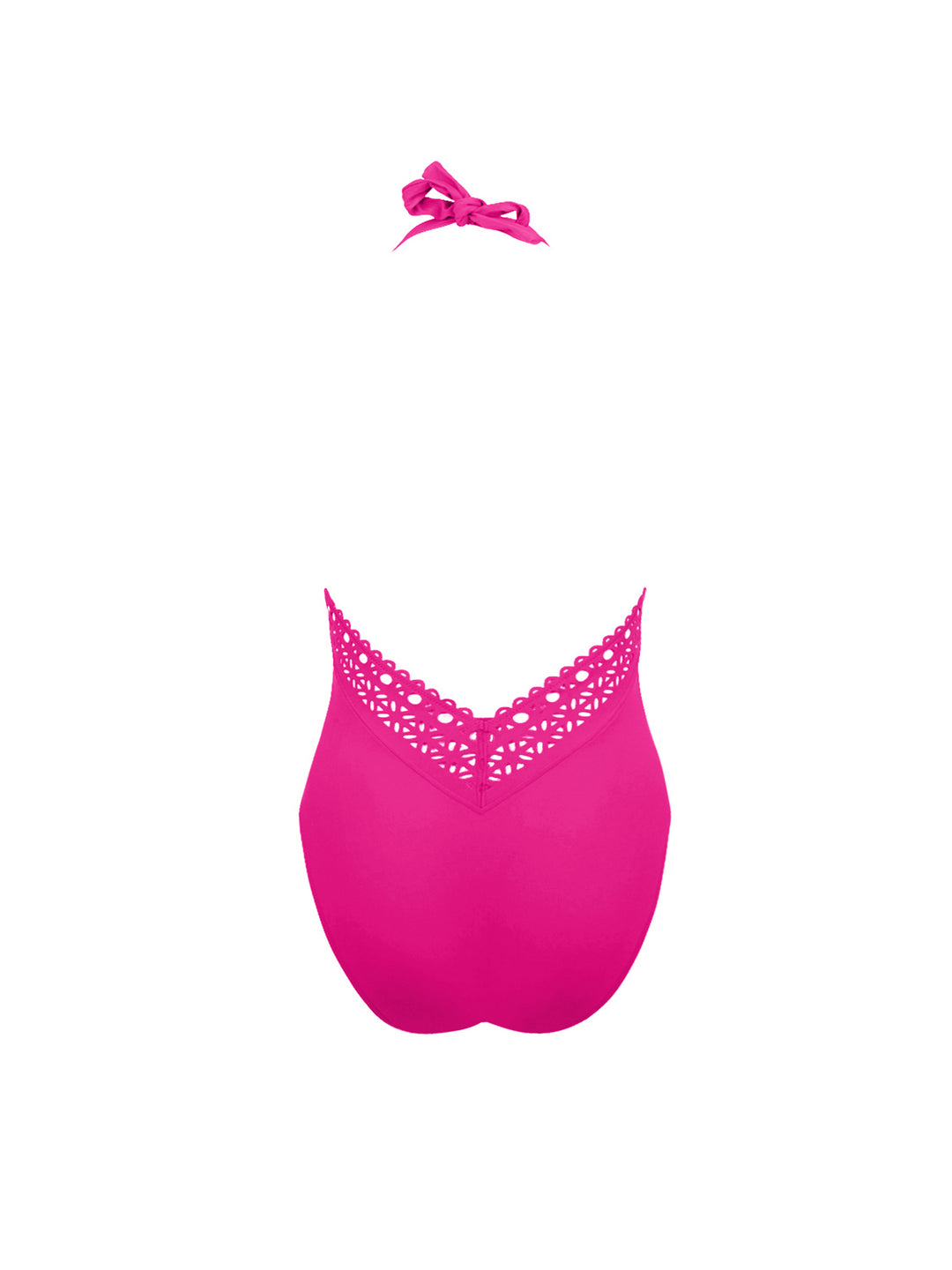 Maillot de bain 1 pièce dos nu  Ajourage Couture Fushia