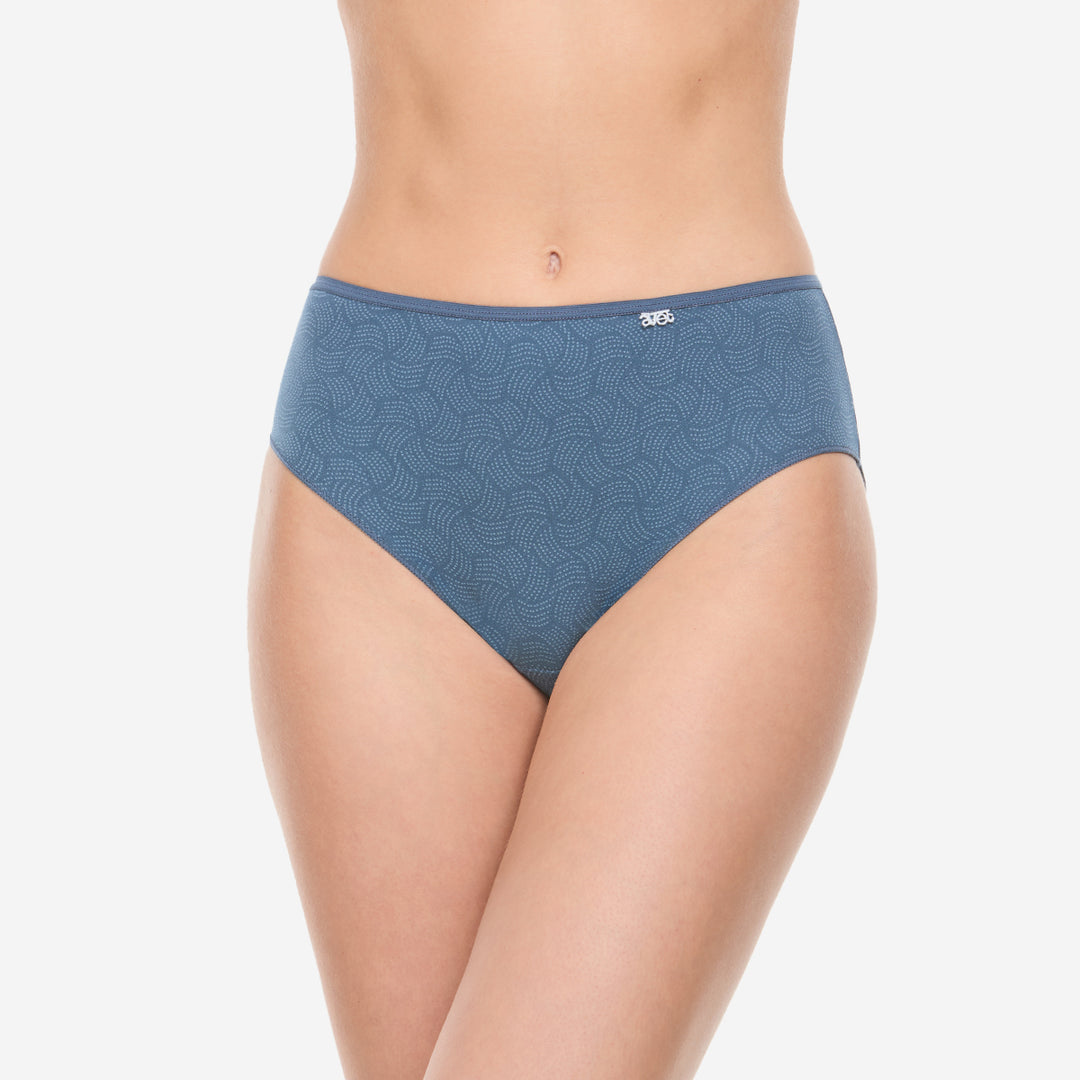Lot de 2 slips taille haute bleu marine et nude - 256