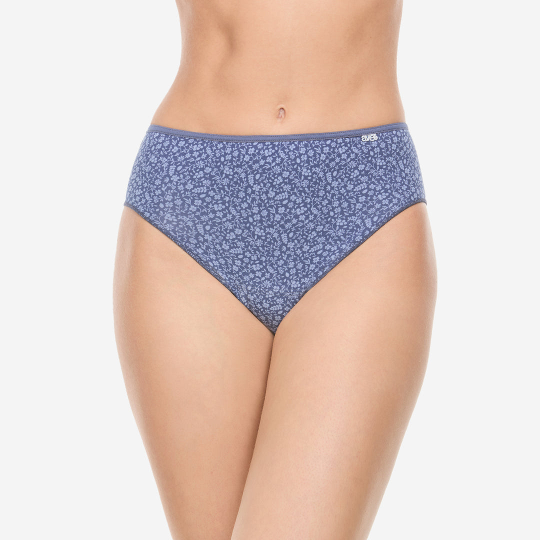 Lot de 2 slips taille haute coton bleu denim et bleu ciel - 257
