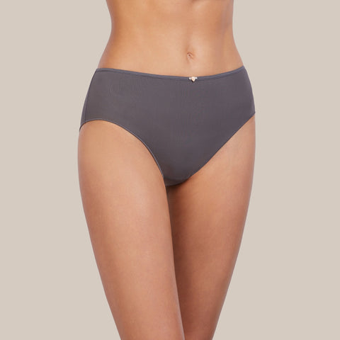 Culotte haute Duo gris et poudre