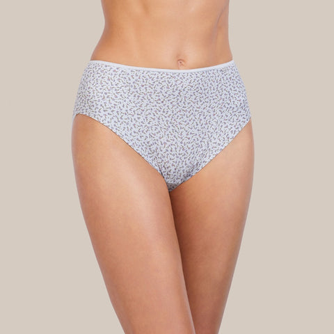 Culotte haute microfibre lilas fleurie