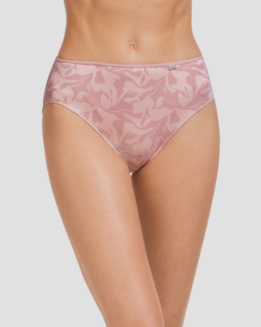 Culotte haute imprimé Jacquard rose