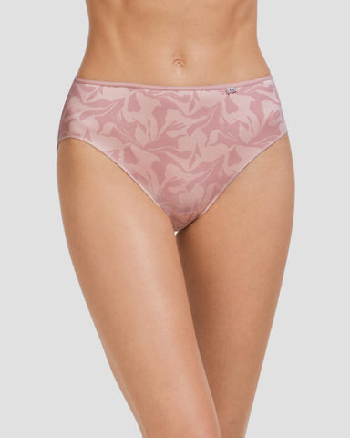 Culotte haute imprimé Jacquard rose
