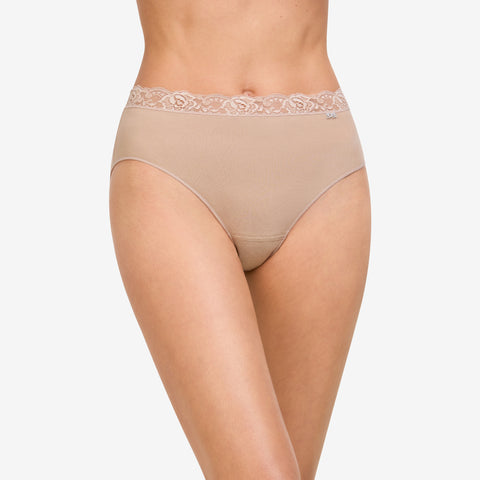 Culotte coton avec dentelle nude