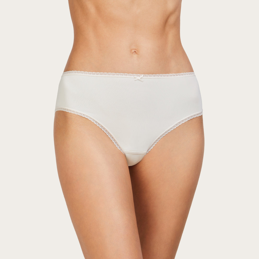 Slip haut basique microfibre – Rose poudré