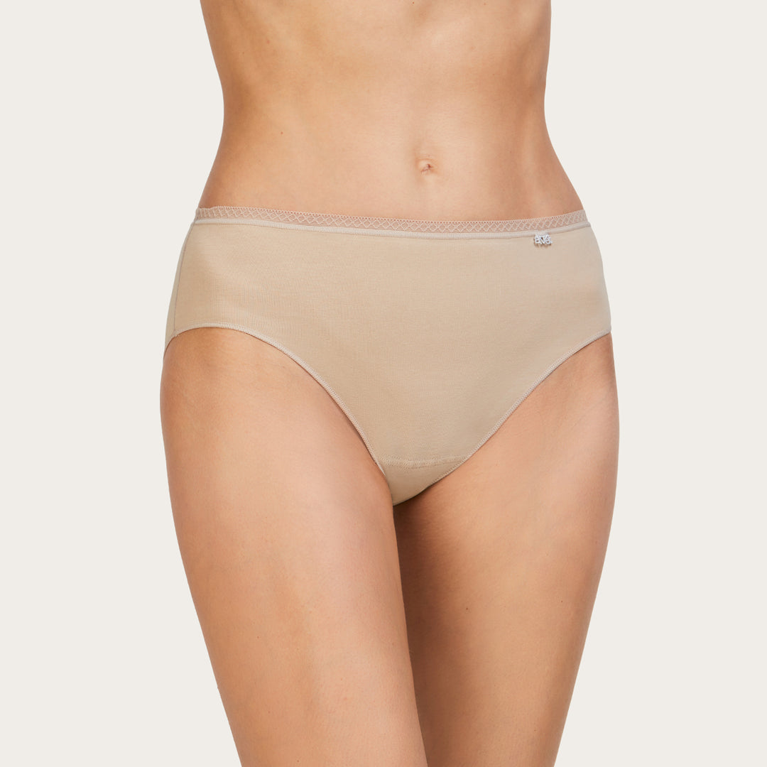 Slip haut Duo Avet – Lot de 2 culottes en coton nude et noir