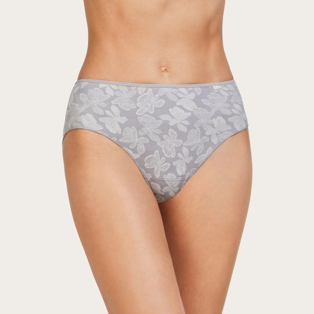 Slip haut  microfibre imprimé gris &amp; blanc