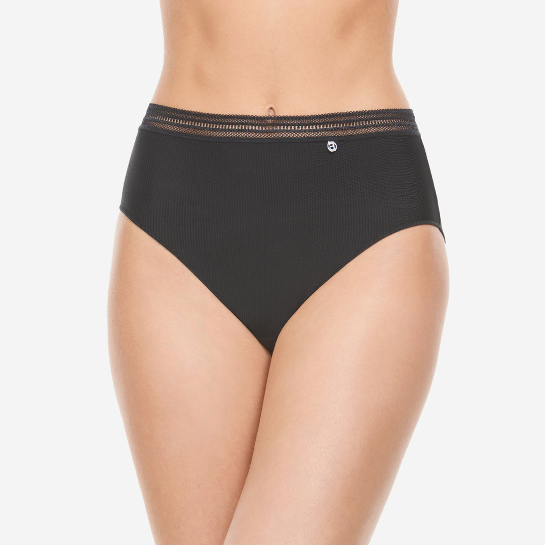 Culotte haute microfibre noir - 32098-