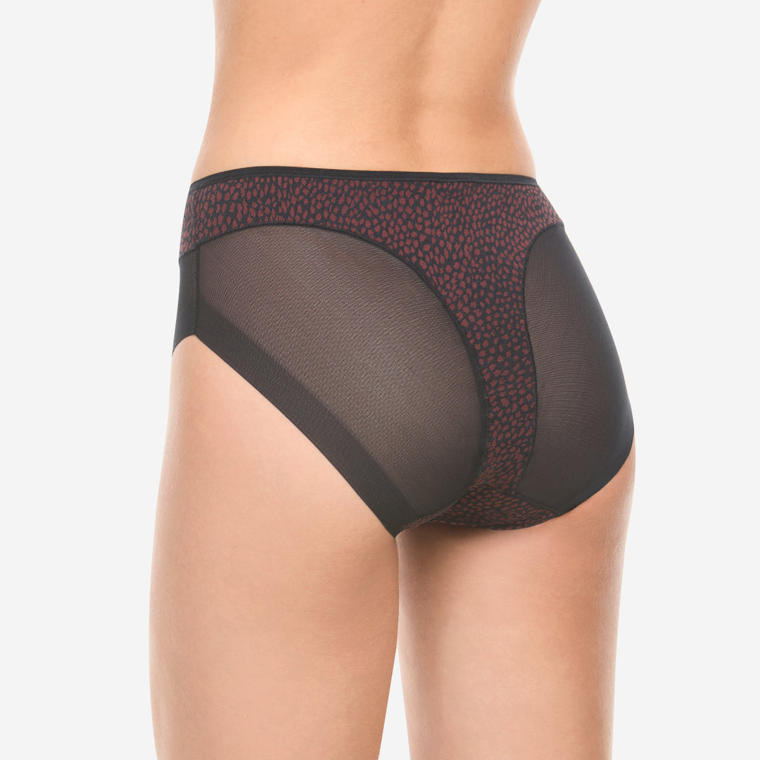 Culotte haute microfibre invisible effet tanga noir - 32108