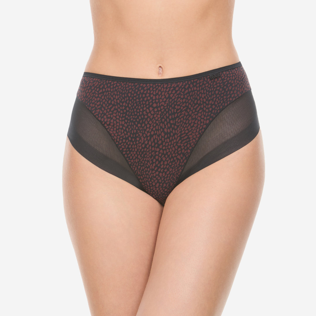 Culotte haute microfibre invisible effet tanga noir - 32108