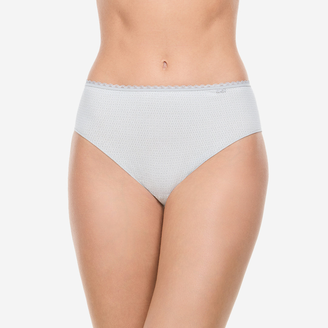 Culotte haute coton gris clair - 32113