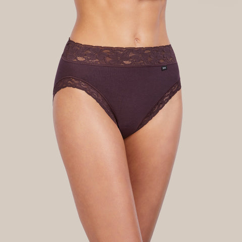 Culotte haute coton Prune 3324