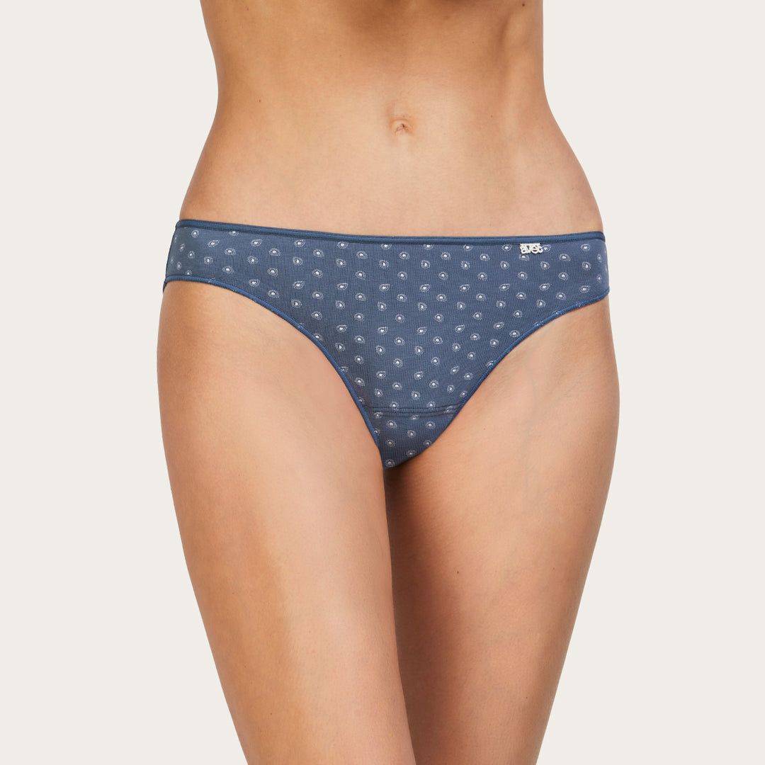 Slip taille basse Duo Avet – Lot de 2 culottes en coton bleu jeans