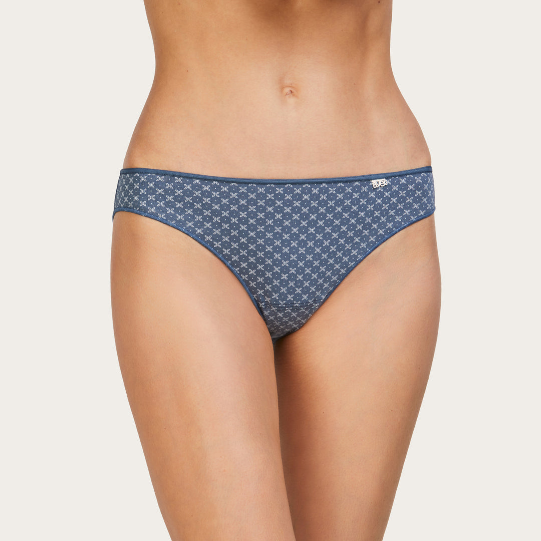 Slip taille basse Duo Avet – Lot de 2 culottes en coton bleu jeans