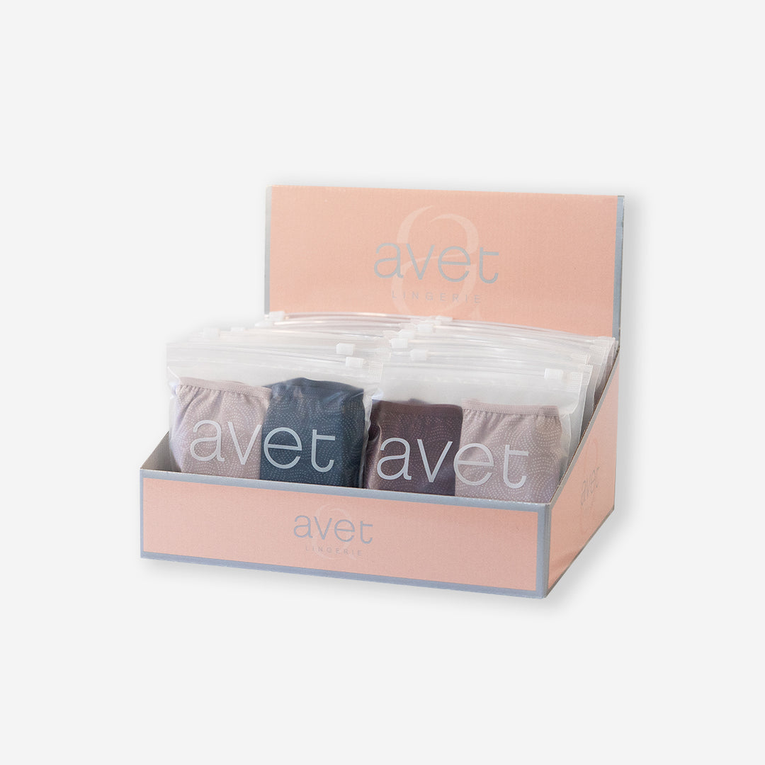 Lot de 2 slips taille haute bleu marine et nude - 256