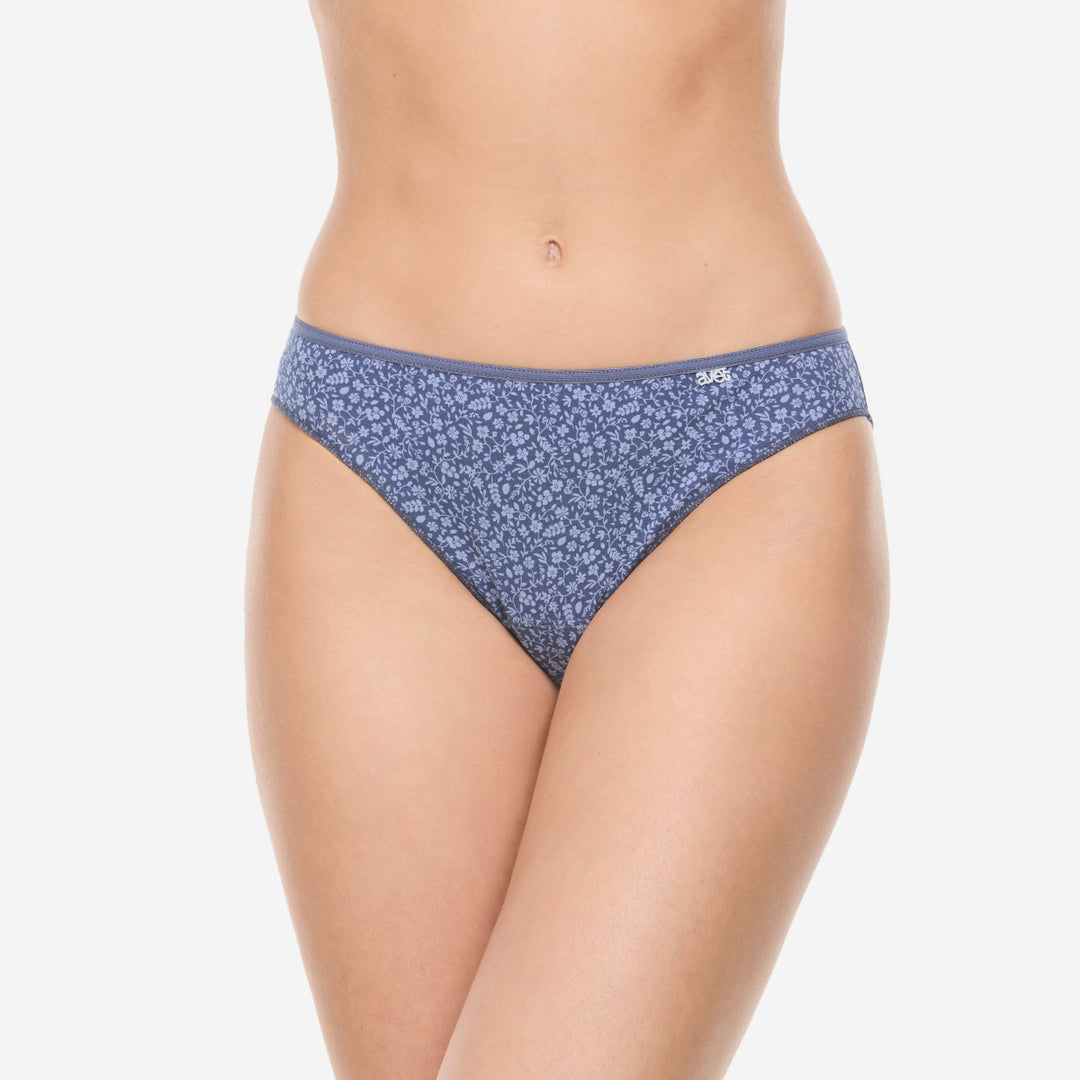 Lot de 2 slips taille basse coton bleu denim et bleu ciel - 357