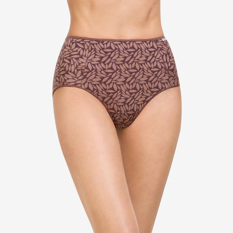 Slip taille haute feuillage Cacao
