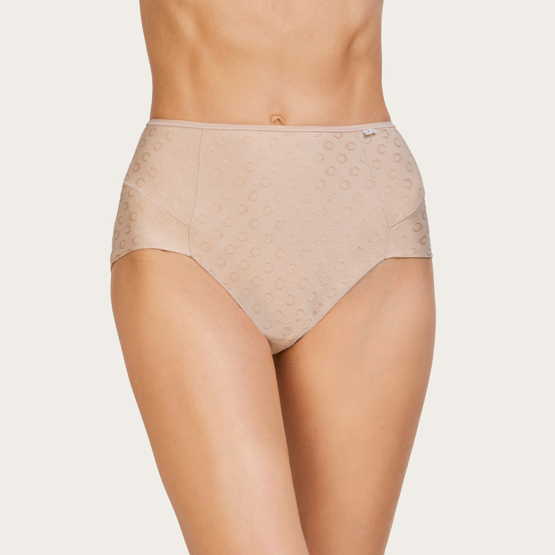 Slip haut microfibre imprimé – nude