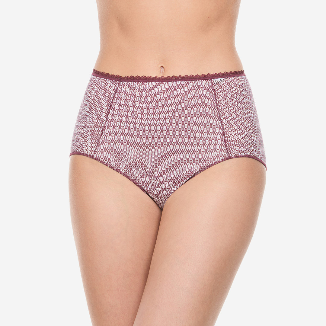 Culotte haute coton Bordeaux - 37113