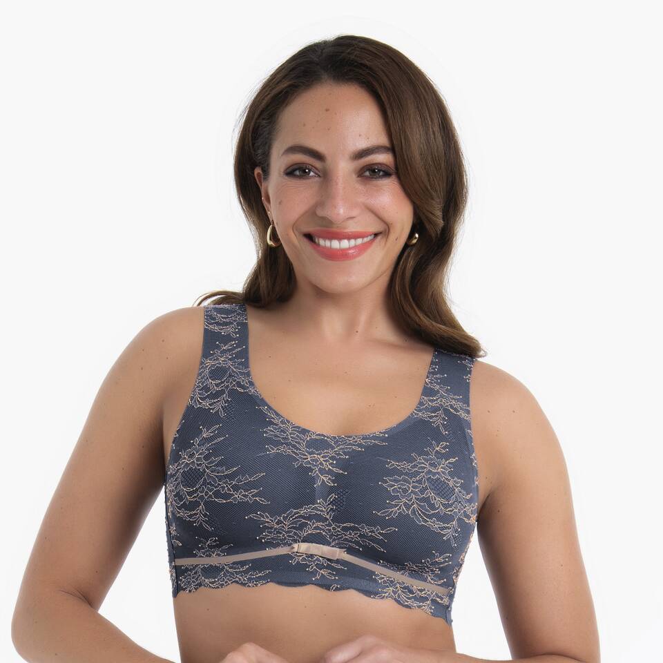 Brassière souple Essential gris/rose