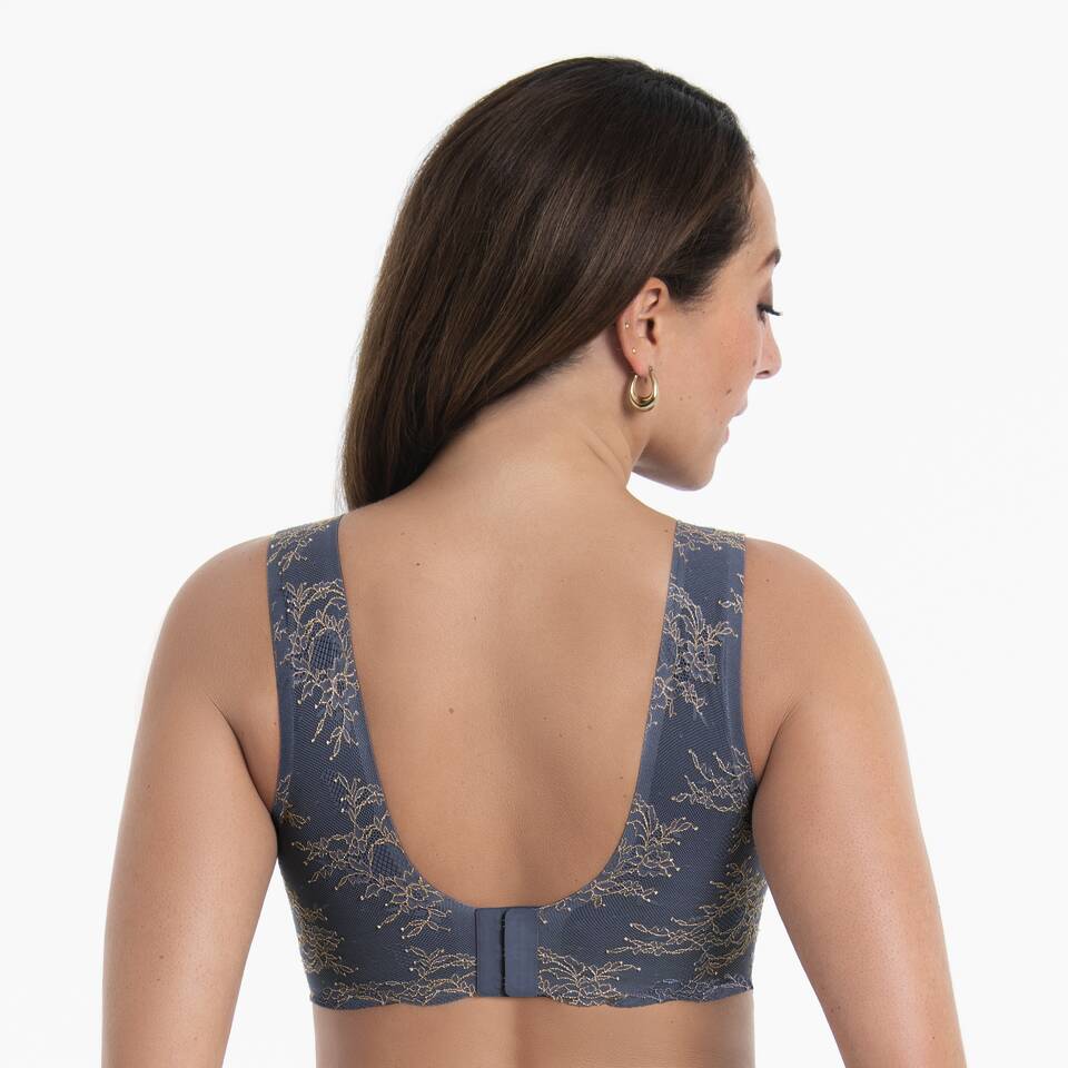 Brassière souple Essential gris/rose
