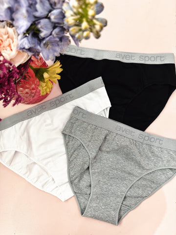 3 culottes coton haute