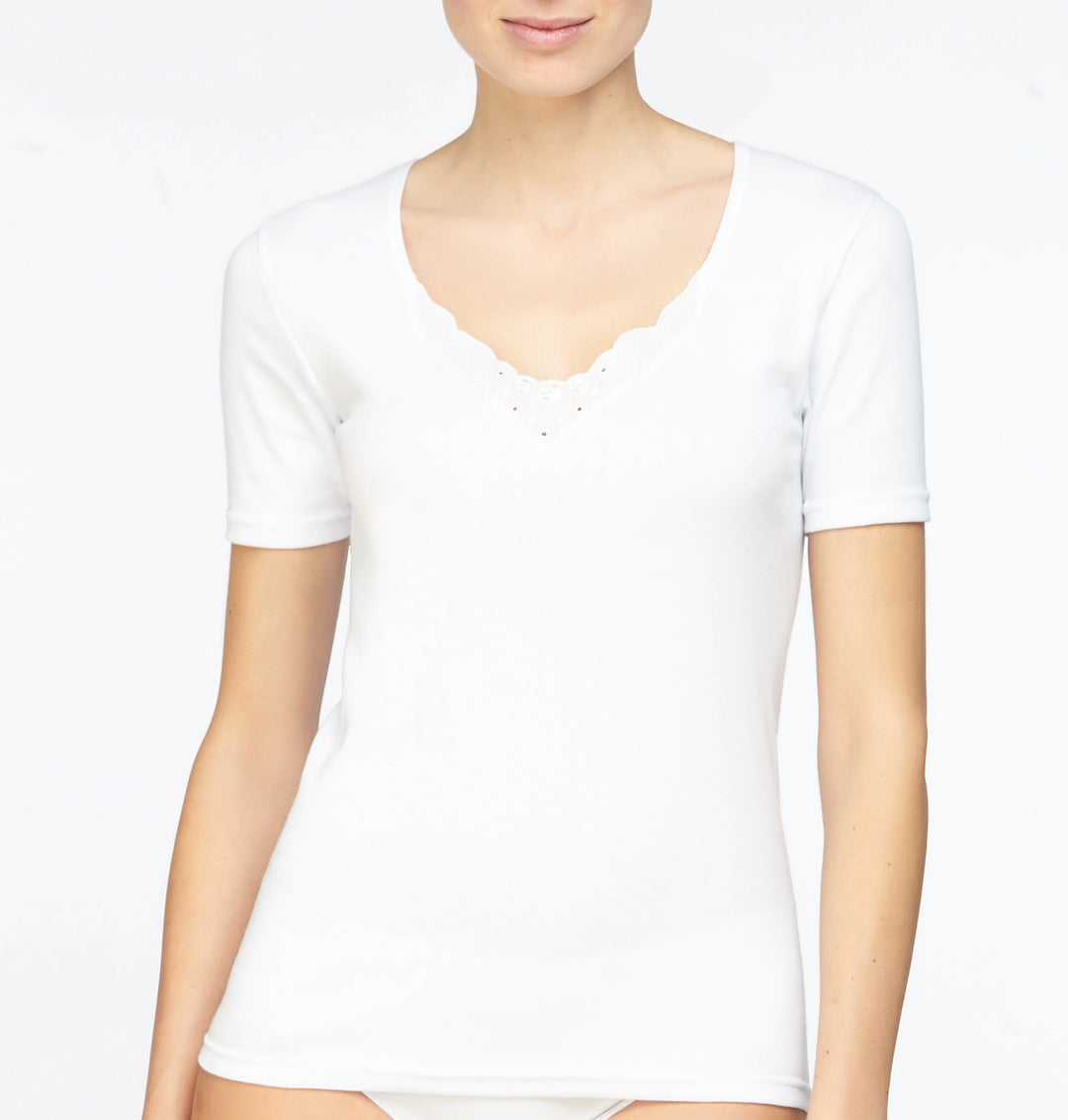 Top manche courte coton blanc