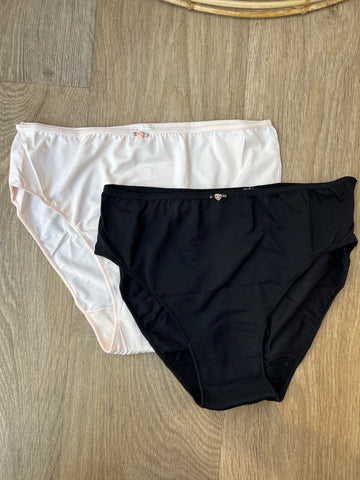 Duo de culottes microfibre – poudré  & Noir