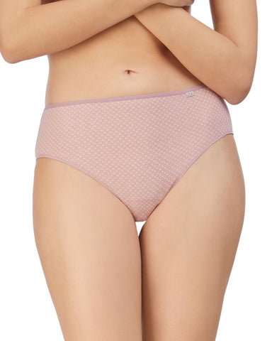 Slip taille haute coton duo vert rose