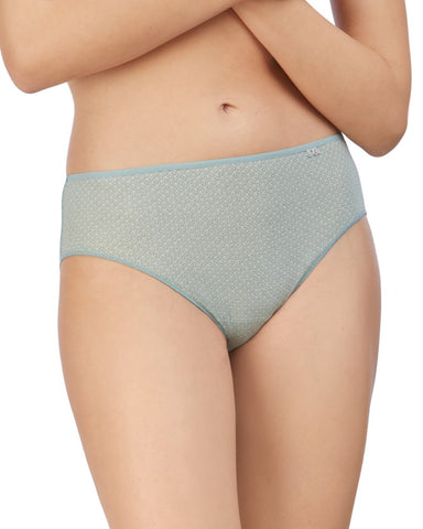 Slip taille haute coton duo vert rose