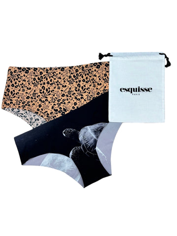 Coffret Noël : Culottes Tortue et Leofleur Amande sans couture
