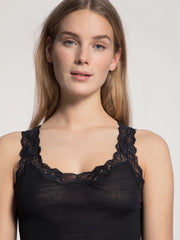 top sans manche dentelle Laine&soie noir