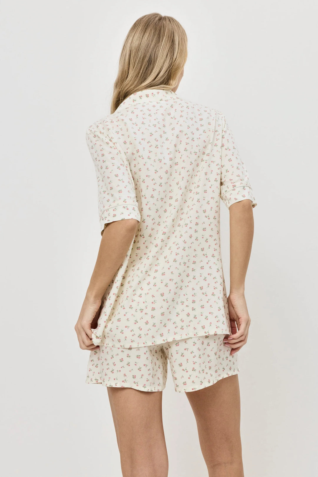 Pyjama short chemisier Fleurie Caprielle