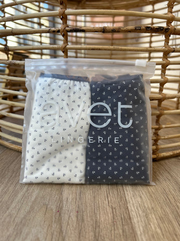 Slip Duo Avet – Lot de 2 culottes en coton Marine