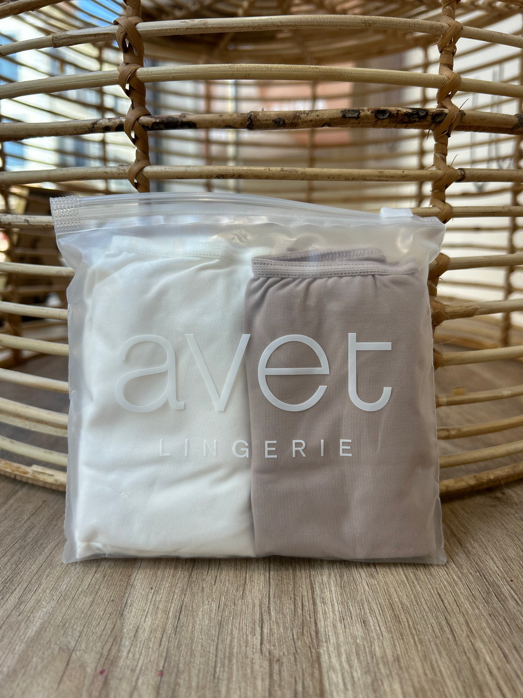 Slips Duo haut- microfibre – Ivoire &amp; Nude