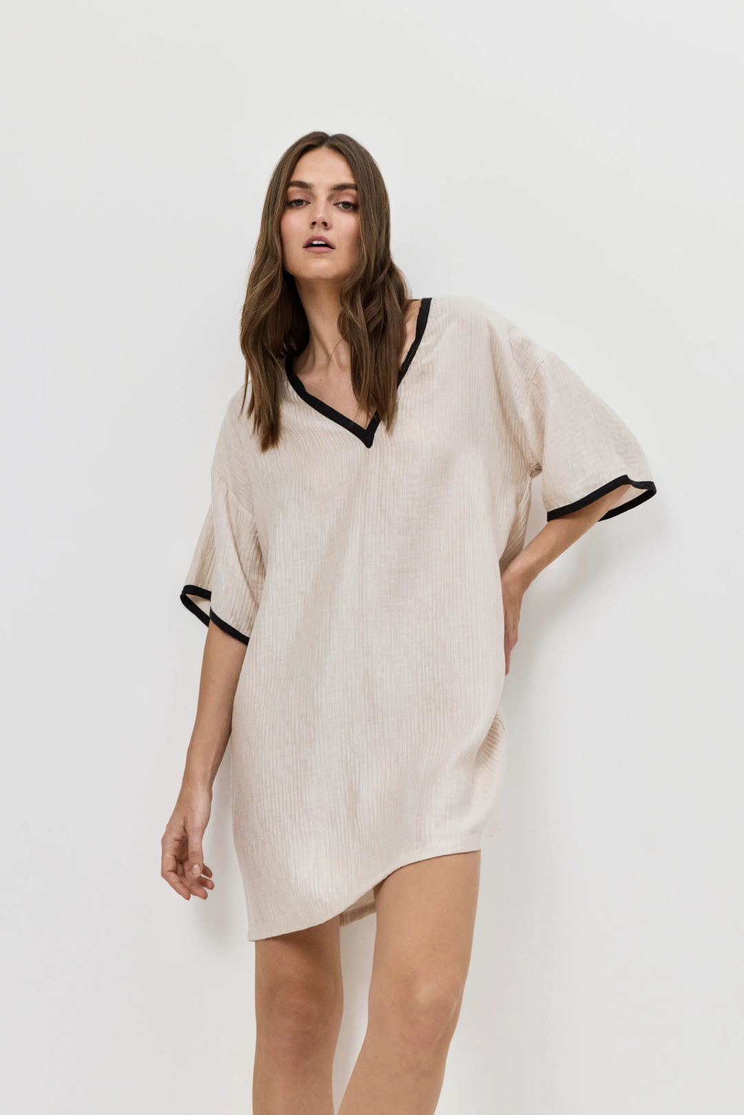 Robe courte resort beige