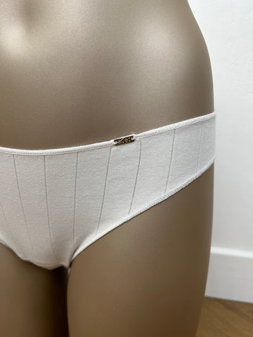 Slip taille basse basic coton Blanc