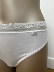 Slip taille basse coton blanc