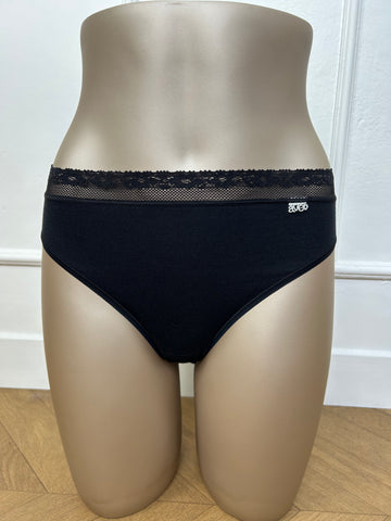 Slip taille basse coton noir