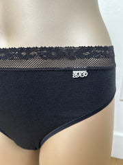 Slip taille basse coton noir