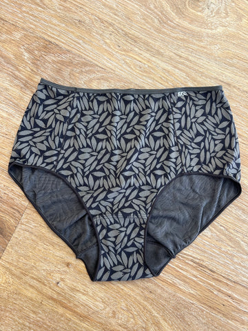 Slip taille haute feuillage Gris