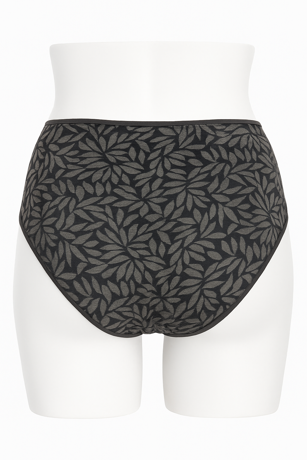 Slip taille haute feuillage Gris