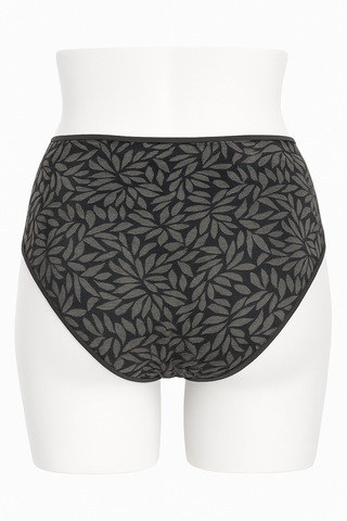 Slip taille haute feuillage Gris