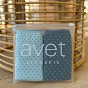 Slip Duo Avet – Lot de 2 culottes en coton Bleu