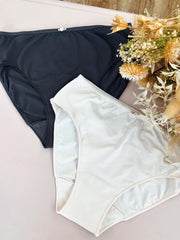 Culotte haute Duo gris et poudre