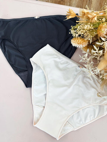 Culotte haute Duo gris et poudre