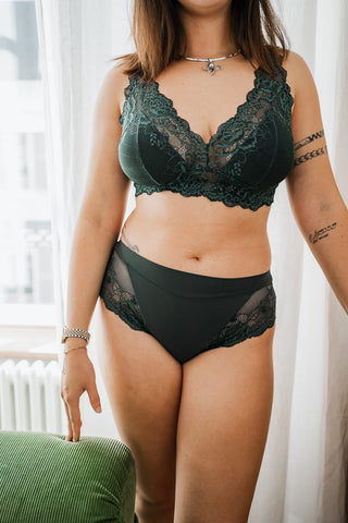 Soutien-gorge sans armature Greta Vert bouteille