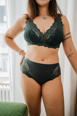 Soutien-gorge sans armature Greta Vert bouteille
